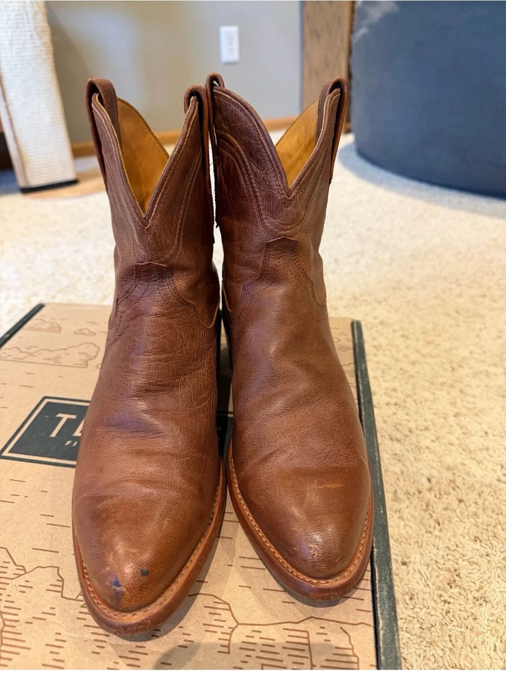 Tecovas Brown Leather Women's Western Ankle Boots The Penny